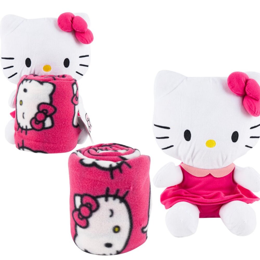 Hello Kitty Doll Hugger & 40"x50" & Fleece Throw Blanket